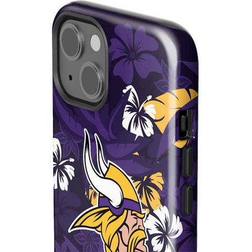 NFL Minnesota Vikings Tropical Print iPhone 15 Impact Case