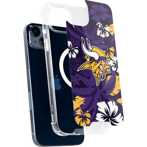 NFL Minnesota Vikings Tropical Print iPhone 14 Plus MagSafe Case