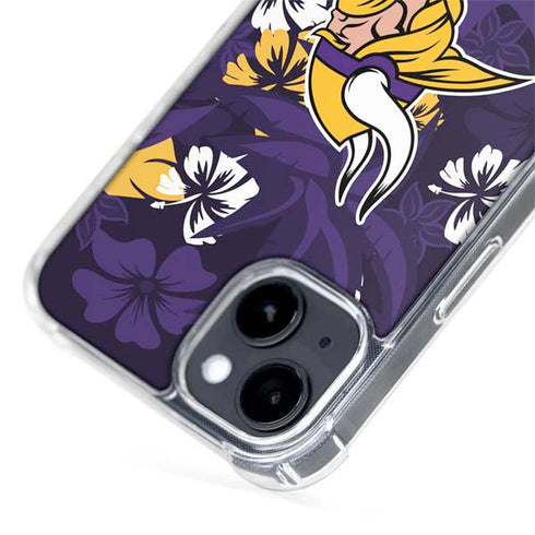 NFL Minnesota Vikings Tropical Print iPhone 15 Plus MagSafe Case