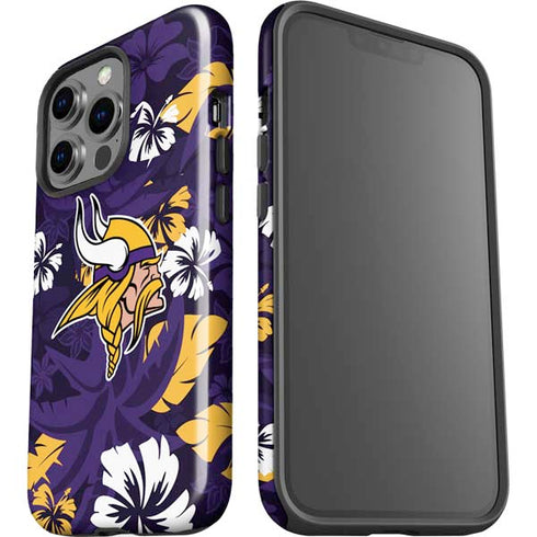NFL Minnesota Vikings Tropical Print iPhone 14 Pro Impact Case
