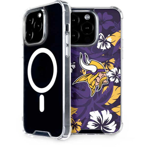 NFL Minnesota Vikings Tropical Print iPhone 15 Pro MagSafe Case