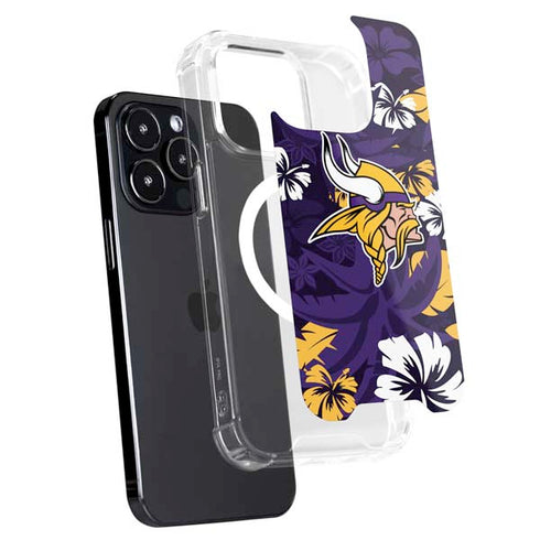 NFL Minnesota Vikings Tropical Print iPhone 15 Pro MagSafe Case