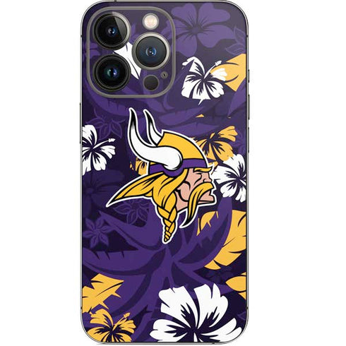 NFL Minnesota Vikings Tropical Print iPhone 14 Pro Skin
