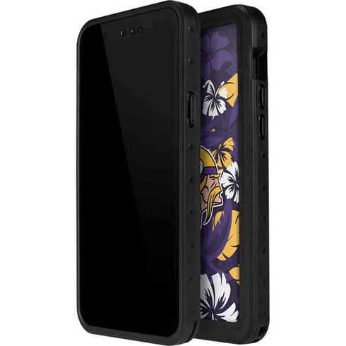 NFL Minnesota Vikings Tropical Print iPhone 14 Pro Waterproof Case