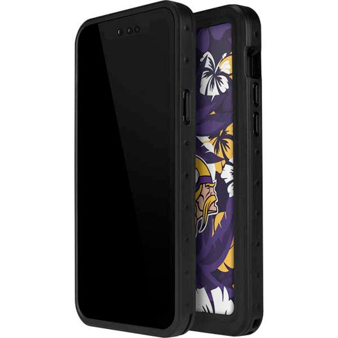 NFL Minnesota Vikings Tropical Print iPhone 15 Plus Waterproof Case
