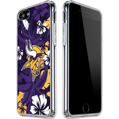 NFL Minnesota Vikings Tropical Print iPhone SE (2nd & 3rd Gen) Clear Case