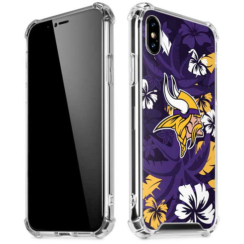 NFL Minnesota Vikings Tropical Print iPhone X/XS Clear Case