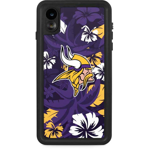 NFL Minnesota Vikings Tropical Print iPhone XR Waterproof Case