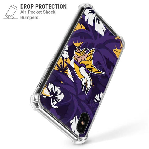 NFL Minnesota Vikings Tropical Print iPhone XS Max Clear Case