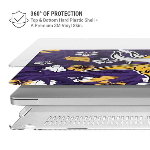 NFL Minnesota Vikings Tropical Print MacBook Pro 15in (2016-19) Case plus Skin