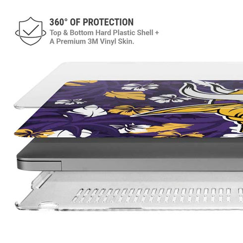 NFL Minnesota Vikings Tropical Print MacBook Pro 16in (2021-25) Case plus Skin