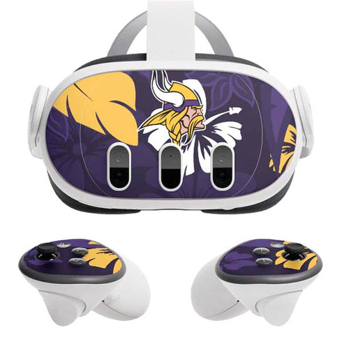NFL Minnesota Vikings Tropical Print Meta Quest 3 Skin