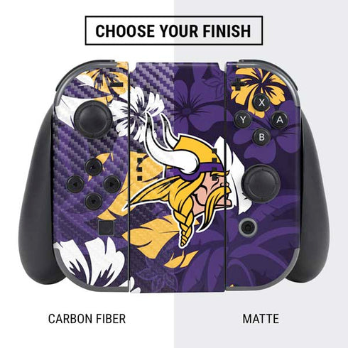 NFL Minnesota Vikings Tropical Print Nintendo Switch Bundle Skin