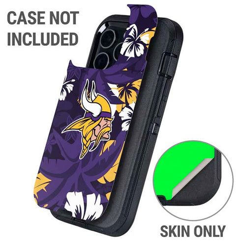 NFL Minnesota Vikings Tropical Print Otterbox Defender iPhone Skin
