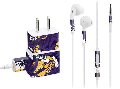 NFL Minnesota Vikings Tropical Print Phone Charger Skin