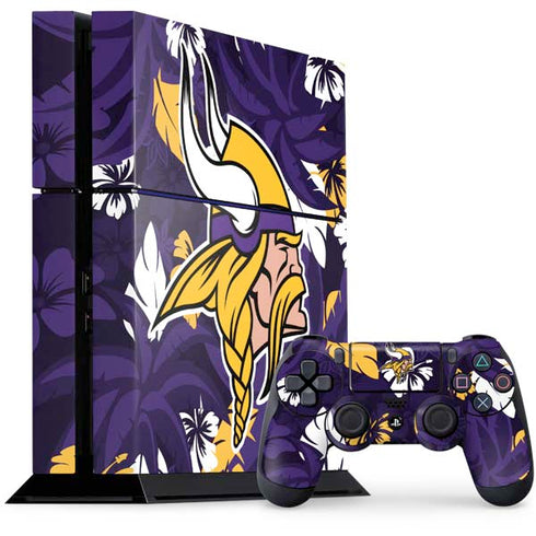 NFL Minnesota Vikings Tropical Print PS4 Console and Controller Bundle Skin