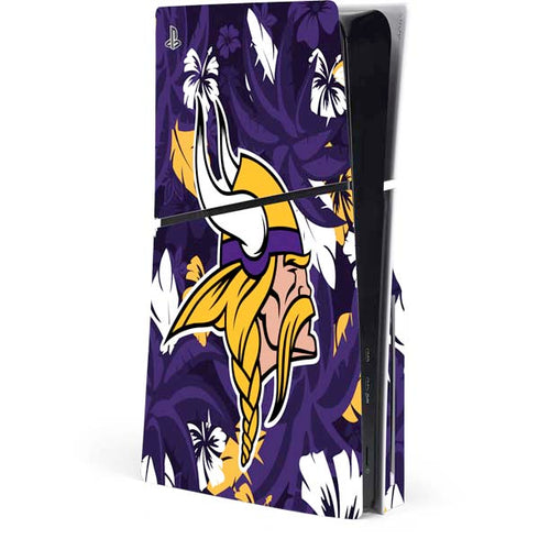 NFL Minnesota Vikings Tropical Print PS5 Slim Disk Console Skin