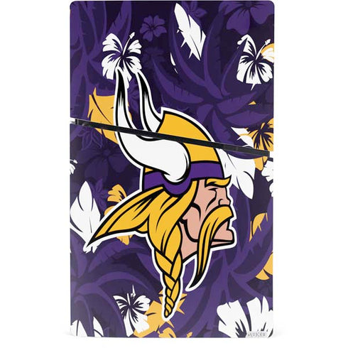 NFL Minnesota Vikings Tropical Print PS5 Slim Digital Edition Console Skin