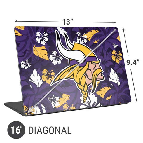 NFL Minnesota Vikings Tropical Print Universal Laptop 16in (13 x 9.4in) Skin