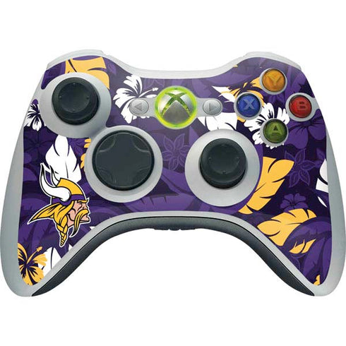 NFL Minnesota Vikings Tropical Print Xbox 360 Wireless Controller Skin