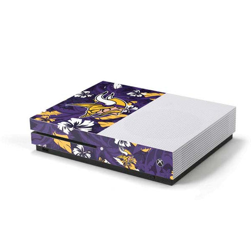 NFL Minnesota Vikings Tropical Print Xbox One S Console Skin
