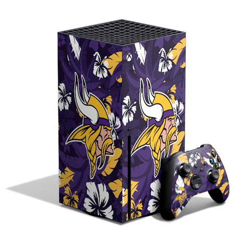 NFL Minnesota Vikings Tropical Print Xbox Series X Bundle Skin