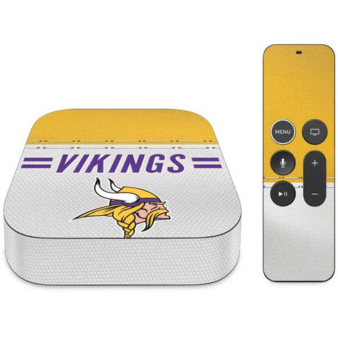 NFL Minnesota Vikings White Striped Apple TV Skin