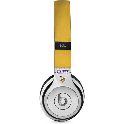 NFL Minnesota Vikings White Striped Beats Solo 2 Wired Skin