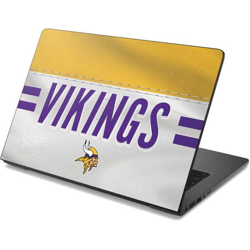 NFL Minnesota Vikings White Striped Dell Chromebook Skin