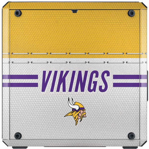NFL Minnesota Vikings White Striped Cooler Master MasterBox Q300L Mini Tower Skin