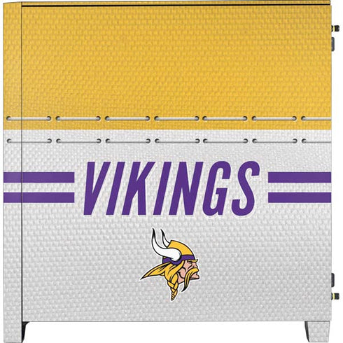 NFL Minnesota Vikings White Striped Corsair 4000D Tempered Glass Mid-Tower ATX Case Skin