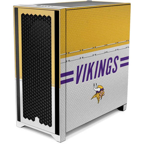 NFL Minnesota Vikings White Striped Corsair 4000D Tempered Glass Mid-Tower ATX Case Skin
