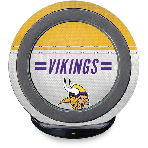 NFL Minnesota Vikings White Striped Fast Charge Wireless Charging Stand Skin
