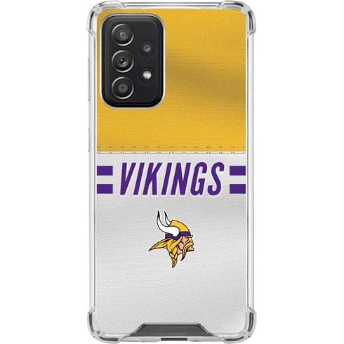 NFL Minnesota Vikings White Striped Galaxy A52 5G Clear Case