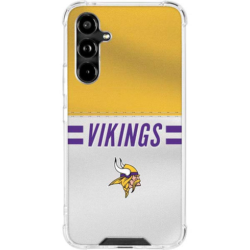 NFL Minnesota Vikings White Striped Galaxy A54 5G Clear Case