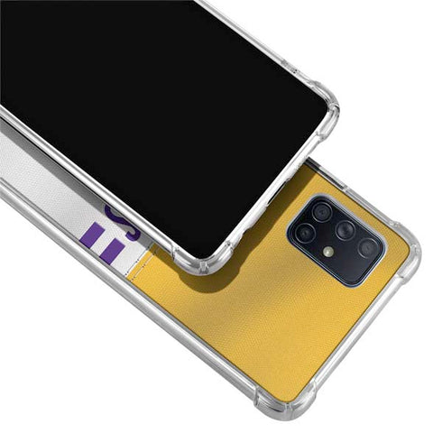 NFL Minnesota Vikings White Striped Galaxy A71 5G Clear Case
