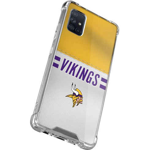 NFL Minnesota Vikings White Striped Galaxy A71 5G Clear Case