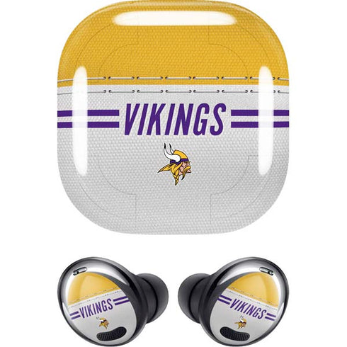 NFL Minnesota Vikings White Striped Galaxy Buds Pro Skin