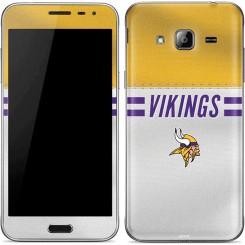 NFL Minnesota Vikings White Striped Galaxy J3 Skin