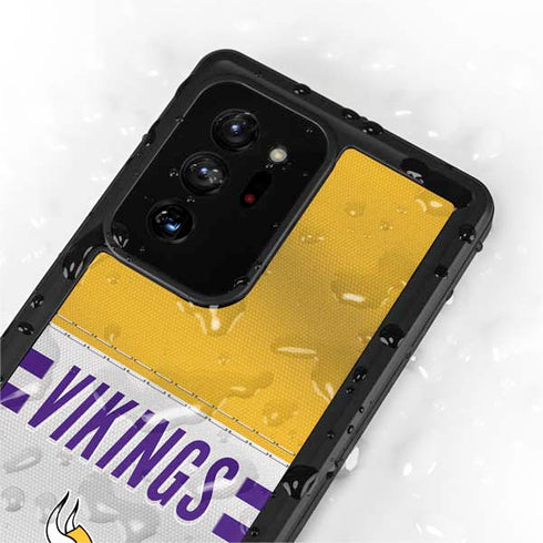 NFL Minnesota Vikings White Striped Galaxy Note20 Ultra 5G Waterproof Case