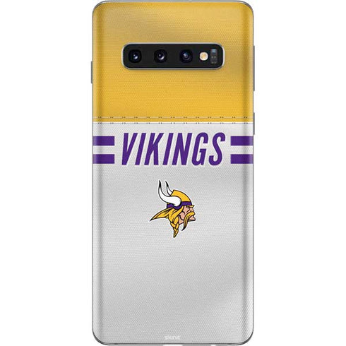NFL Minnesota Vikings White Striped Galaxy S10 Skin