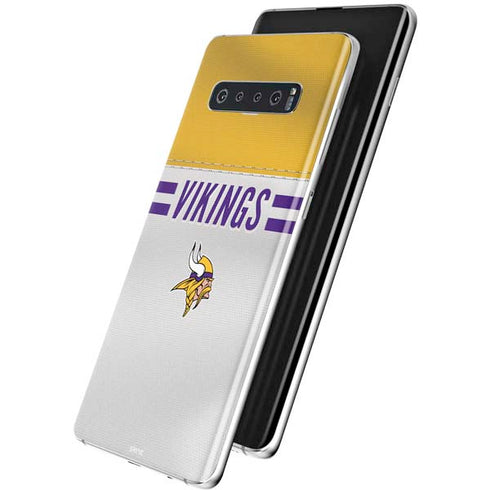 NFL Minnesota Vikings White Striped Galaxy S10 Skin