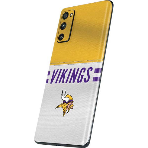 NFL Minnesota Vikings White Striped Galaxy S20 Fan Edition Skin