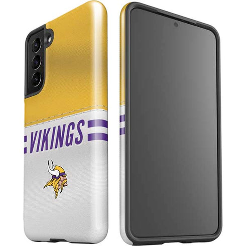 NFL Minnesota Vikings White Striped Galaxy S21 5G Pro Case