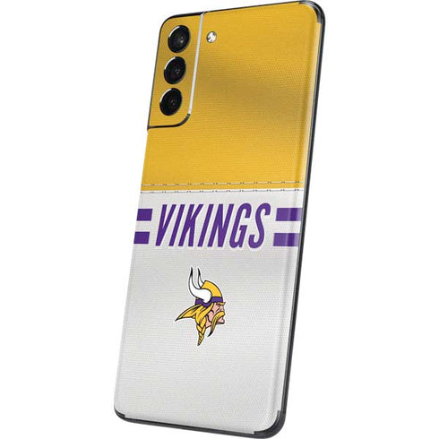 NFL Minnesota Vikings White Striped Galaxy S21 5G Skin