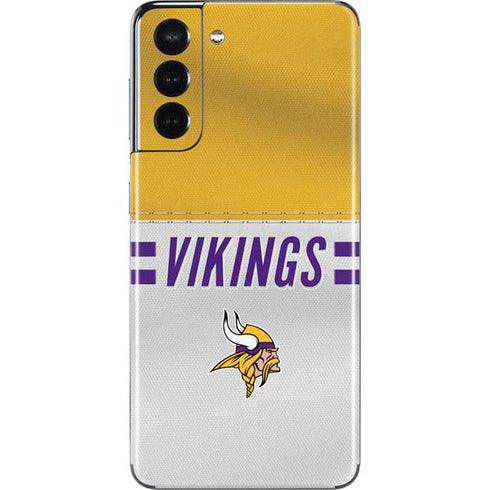 NFL Minnesota Vikings White Striped Galaxy S21 5G Skin