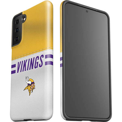 NFL Minnesota Vikings White Striped Galaxy S21 Plus 5G Pro Case