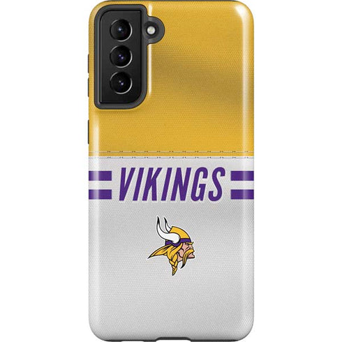 NFL Minnesota Vikings White Striped Galaxy S21 Plus 5G Pro Case