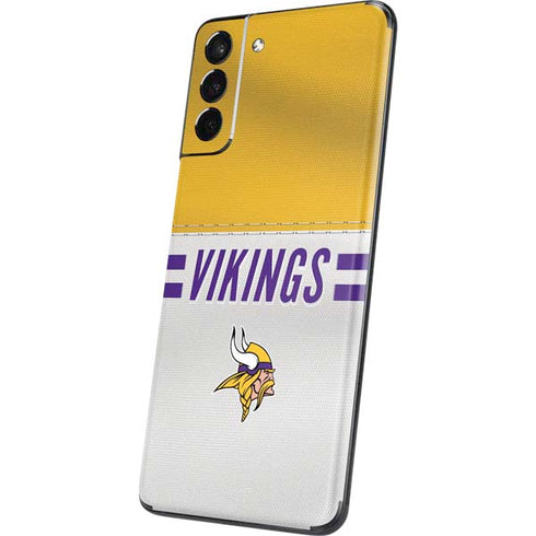 NFL Minnesota Vikings White Striped Galaxy S21 Plus 5G Skin