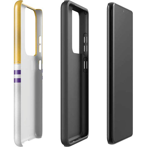 NFL Minnesota Vikings White Striped Galaxy S21 Ultra 5G Pro Case